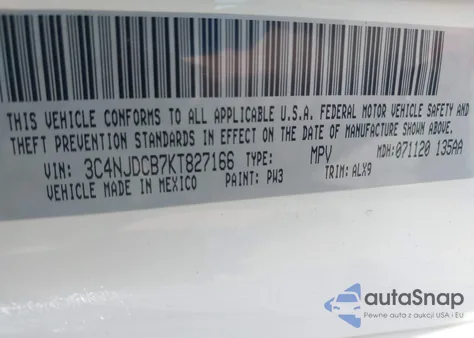 2019 Jeep Compass Limited 4X4 z USA, uszkodzony, nr VIN 3C4NJDCB7KT827166